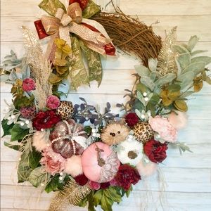 ( sold DM to order) Shabby Chic fall wreath
